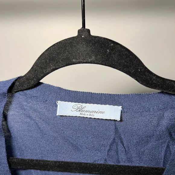 Vintage Blumarine Long Blue Cardigan with Jewel Trim Detail - Picture 2 of 8